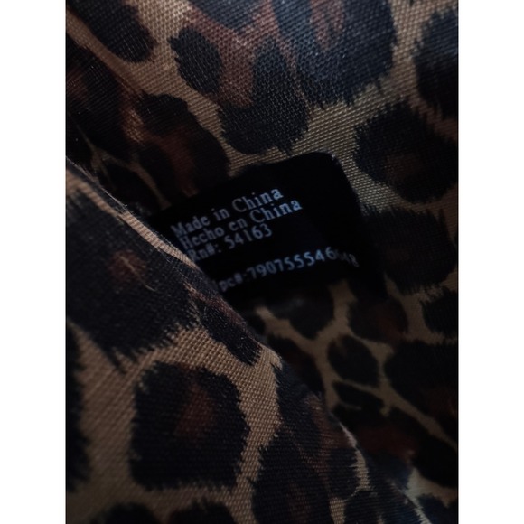 Wilsons Leather Turquoise Tote Shoulder Bag Crossbody Leopard Lining Insert - Picture 5 of 10